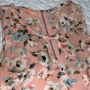 Pleione size small soft pink floral tank blouse